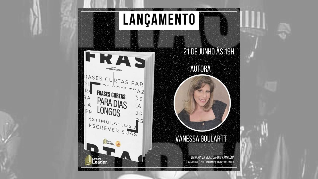 Vanessa Goulartt lança seu primeiro livro na Livraria da Vila do Jardim Pamplona Shopping