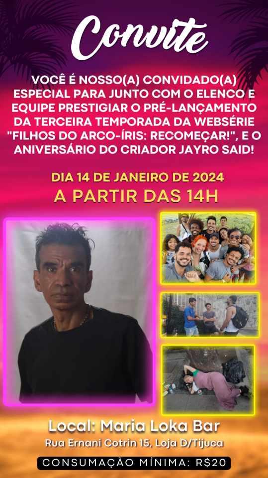 Jayro Said convida para assistir o pré-lançamento da websérie 