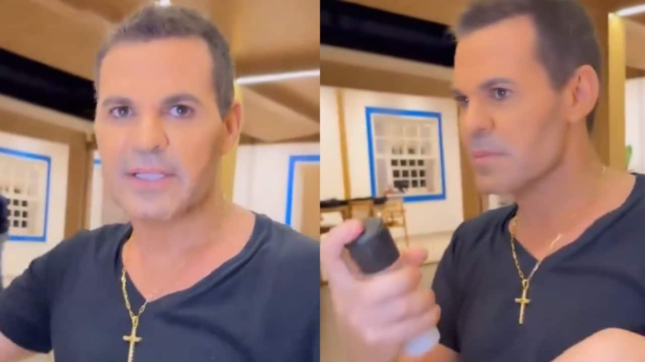 Eduardo Costa aparece em vídeo fazendo maquiagem e magreza causa espanto