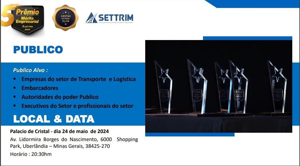 5ª Edição do Prêmio Mérito Empresarial reconhece excelência no Setor de Transporte do Triângulo Mineiro