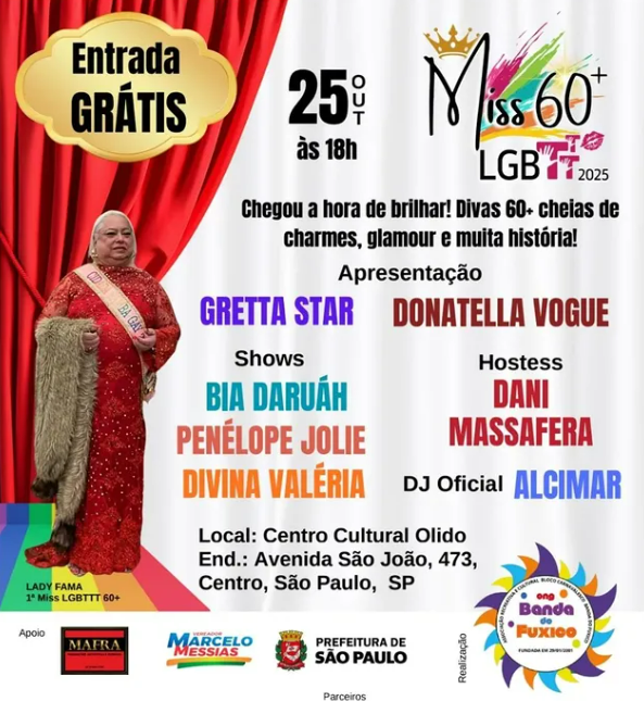 Miss 60+ LGBTTT 2025: Beleza, Coragem e Protagonismo em Uma Passarela de Histórias Inspiradoras