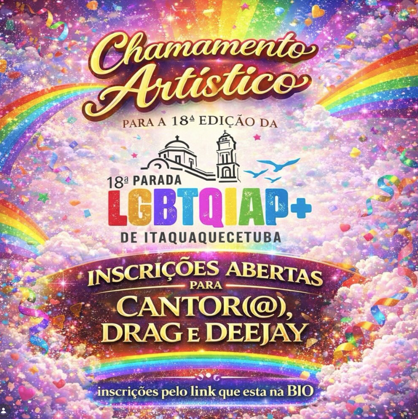 18ª Parada LGBTQIAP+ de Itaquaquecetuba será realizada em 28 de junho de 2026