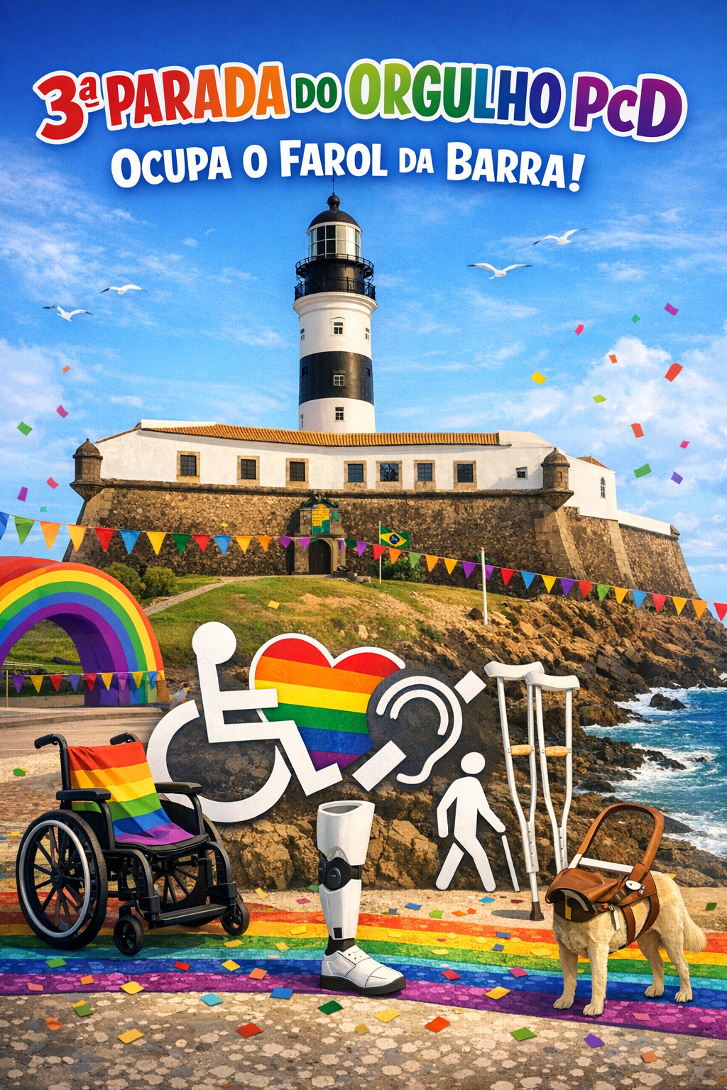 3ª Parada do Orgulho PcD ocupa o Farol da Barra com cultura, acessibilidade e protagonismo em Salvador