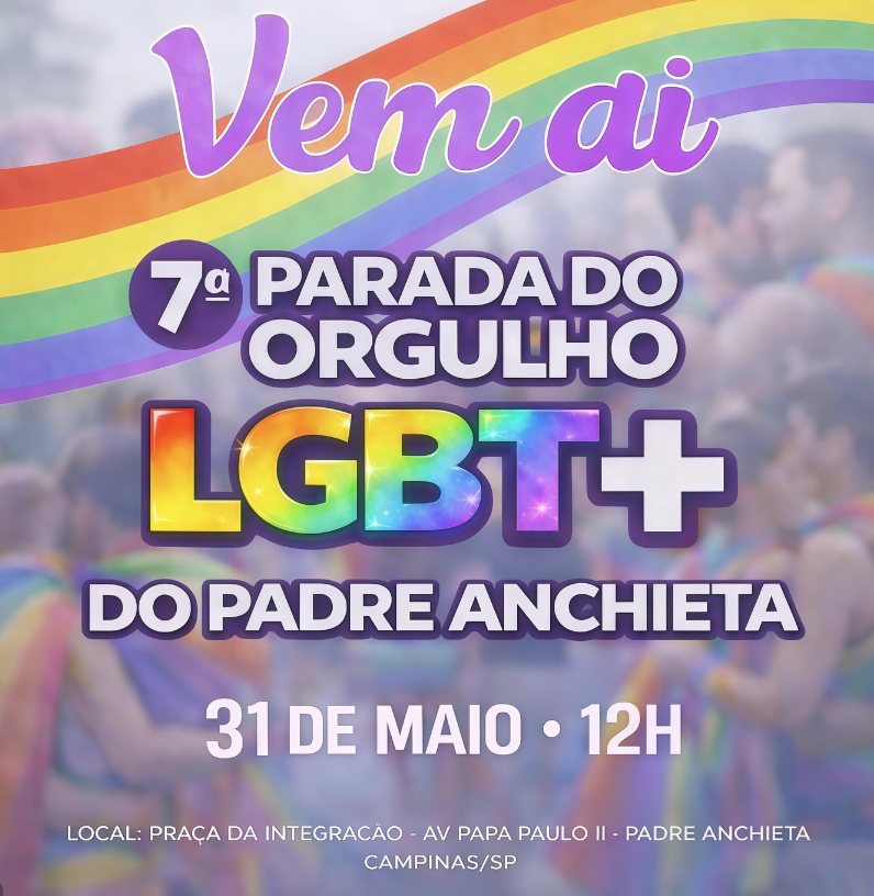 7ª Parada do Orgulho LGBT+ do Padre Anchieta acontece em 31 de maio em Campinas