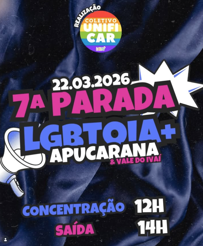 7ª Parada LGBTQIA+ de Apucarana promete reunir diversidade, música e celebração do orgulho
