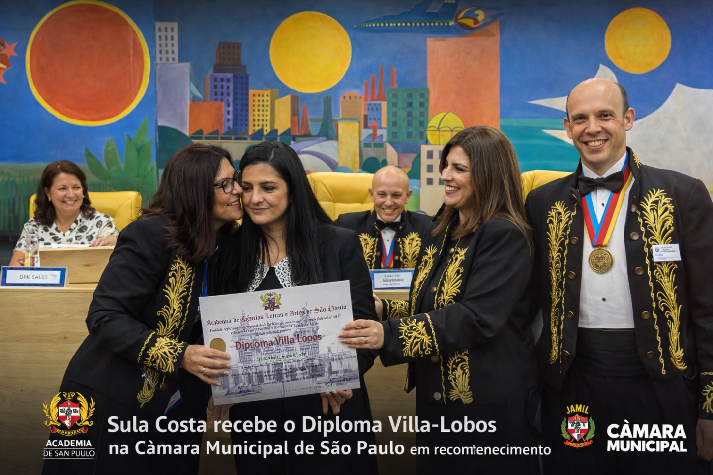 ACLASP celebra homenagem Diploma Villa Lobos e posse de novos acadêmicos na Câmara Municipal de São Paulo.