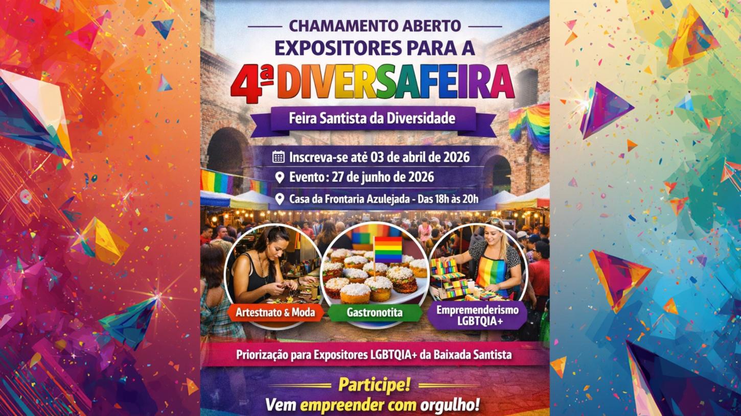 Chamamento aberto convida expositores para a 4ª DiversaFeira em Santos