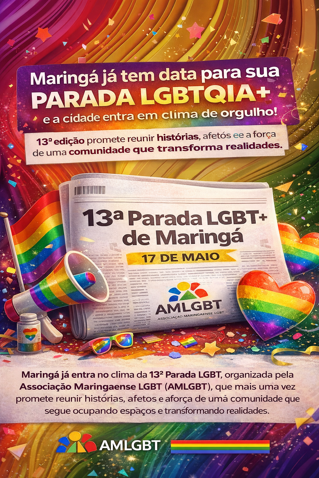 Maringá já tem data para sua Parada LGBT — e a cidade se prepara para mais um encontro de orgulho, resistência e emoção