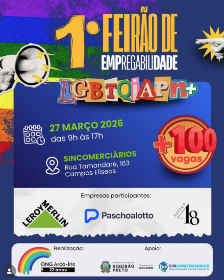 Ribeirão Preto recebe 1º Feirão de Empregos LGBTQIAPN+ com mais de 100 vagas
