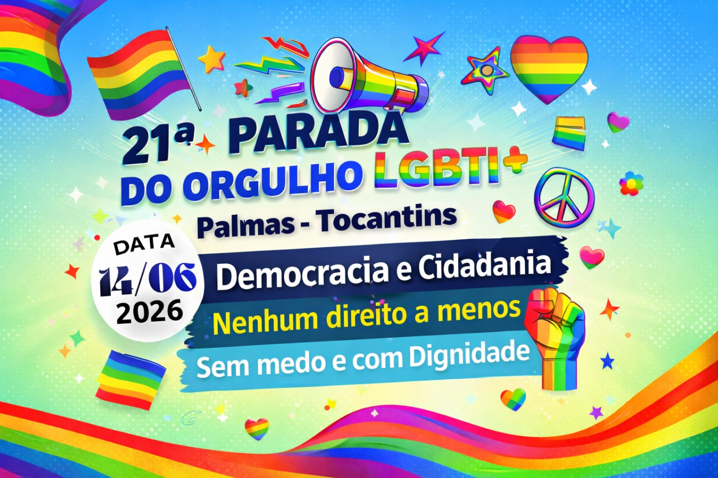 21ª Parada do Orgulho LGBTI+ de Palmas reforça luta por direitos e democracia em 2026