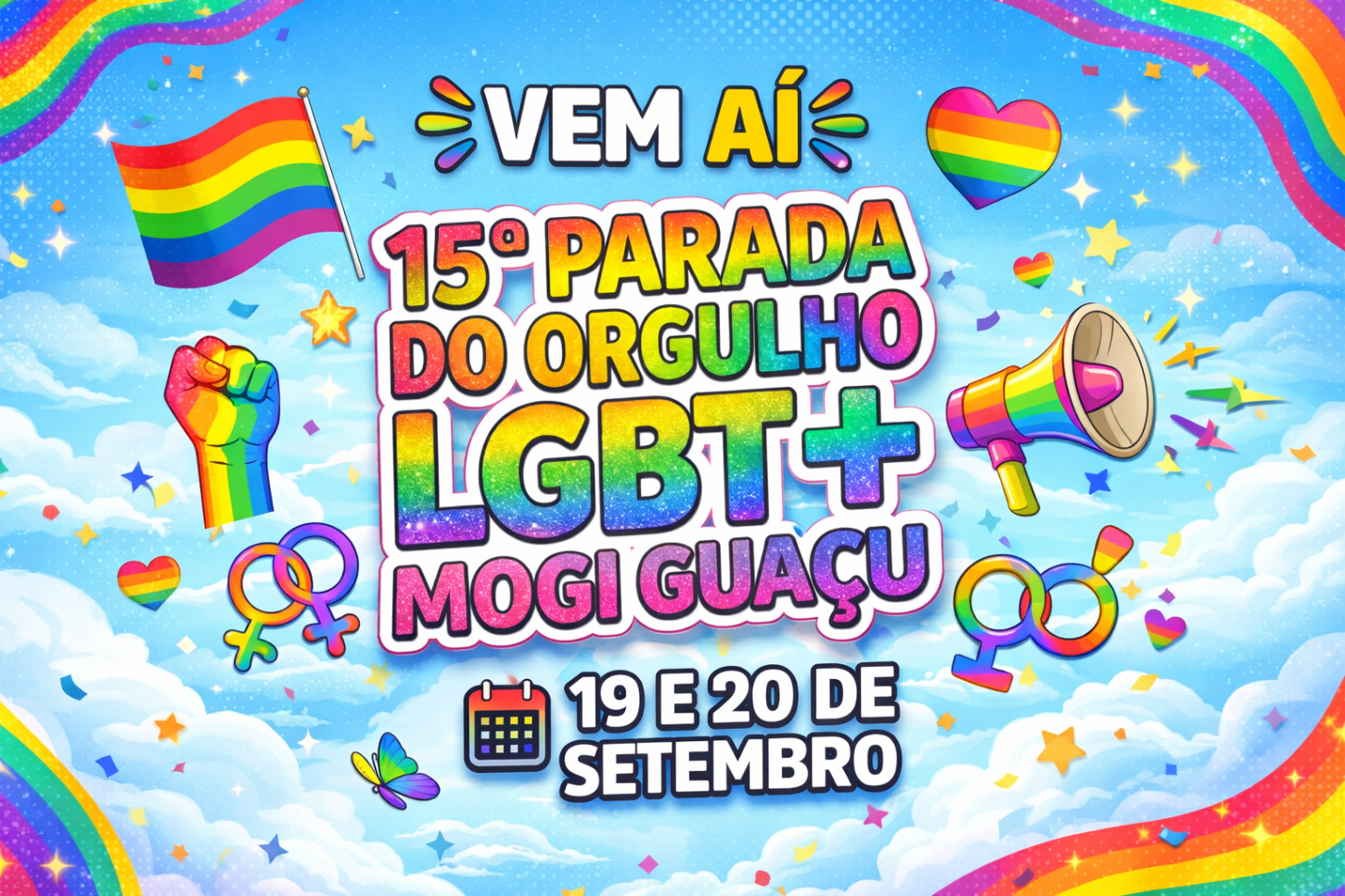 Parada do Orgulho LGBT+ de Mogi Guaçu celebra 15 anos com programação ampliada e reforço na luta por direitos