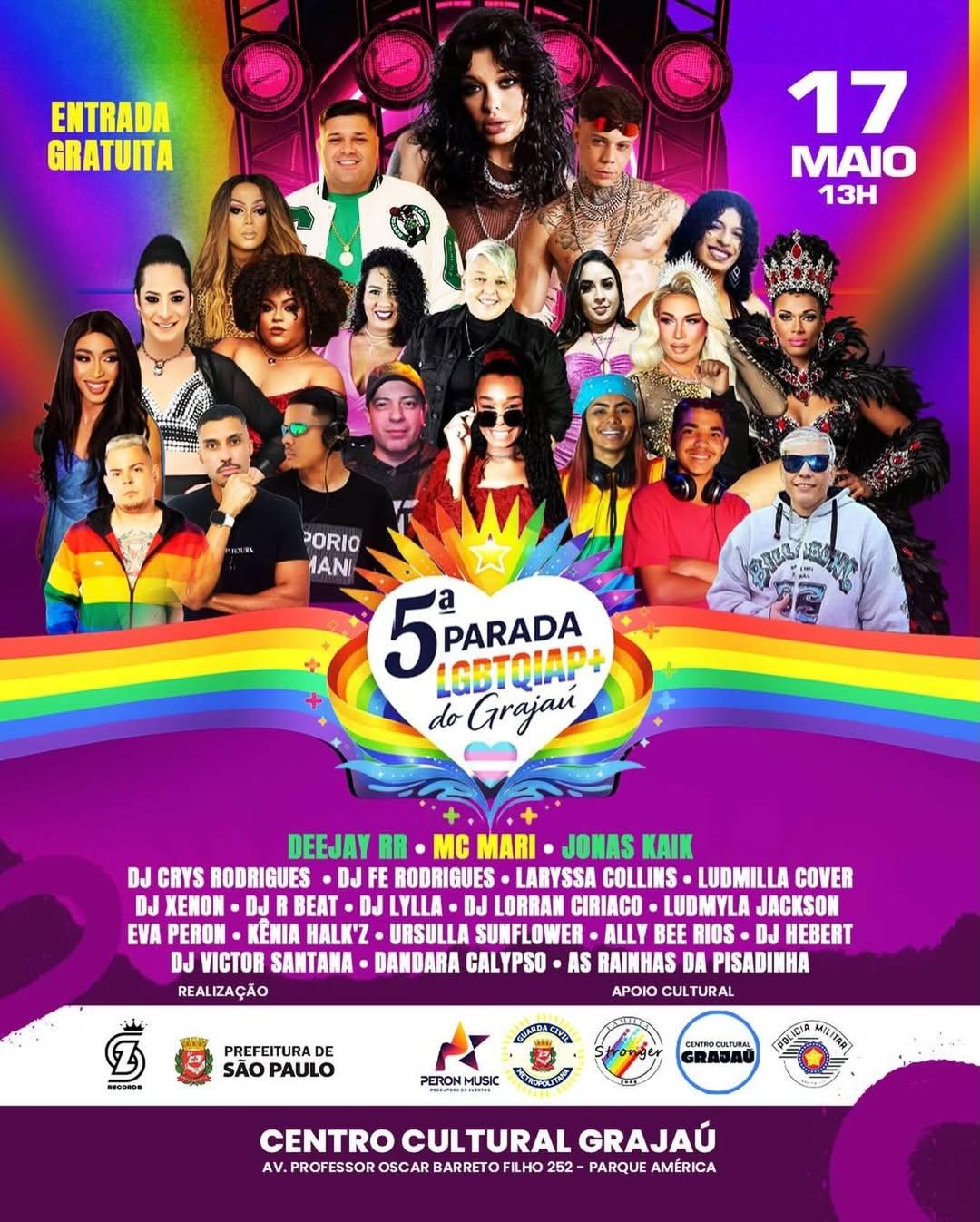 5ª Parada do Orgulho LGBT+ do Grajaú ocupa o Centro Cultural e reforça a potência da periferia