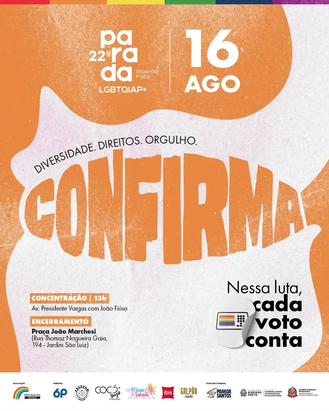 22ª Parada LGBT+ de Ribeirão Preto confirma programação e reforça luta por diversidade e cidadania