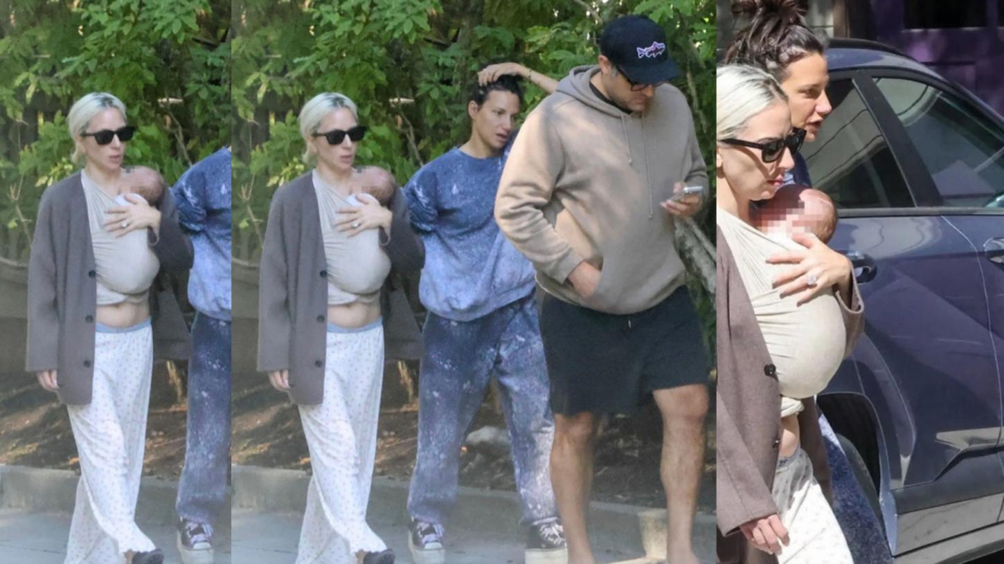 Lady Gaga aparece pela primeira vez com bebê no colo após notícias de que deu à luz em segredo
