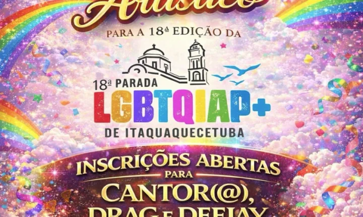 18ª Parada LGBTQIAP+ de Itaquaquecetuba será realizada em 28 de junho de 2026