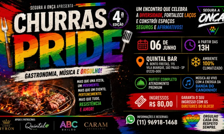 “Churras Pride” consolida tradição e amplia visibilidade LGBTQIA+ com quarta edição do Segura a Onça