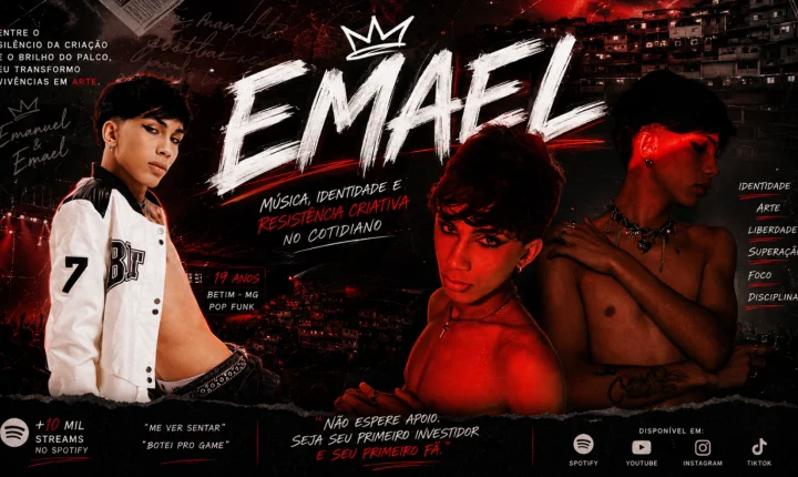 Emael, de Betim (MG), transforma vivência pessoal em Pop Funk autoral e aposta em carreira independente no streaming